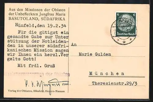 AK Basutoland, Eingeborenendorf in den Bergen