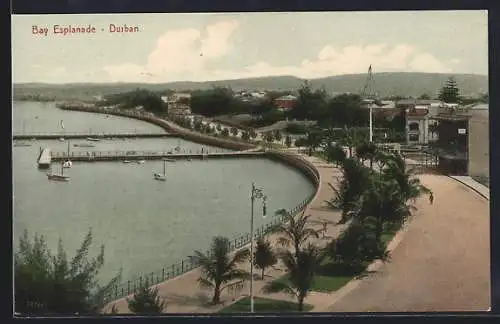 AK Durban, Bay Esplanade, Strassenpartie am Meer