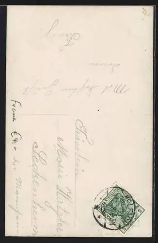 AK Junge Frau mit Blumen im Haar