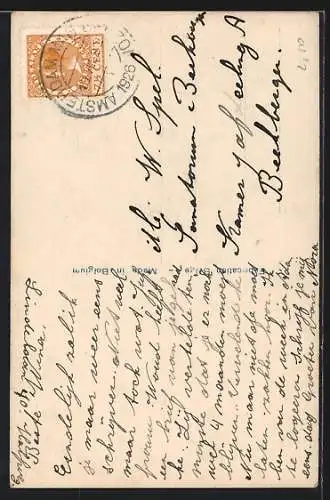 AK Junge Frau mit einer Rose im Haar