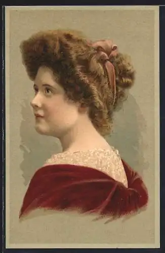AK Junge Frau mit einem Haarband