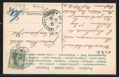 AK Junge Frau mit einem Haarknoten