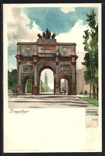 Künstler-AK Heinrich Kley: München, das Siegesthor