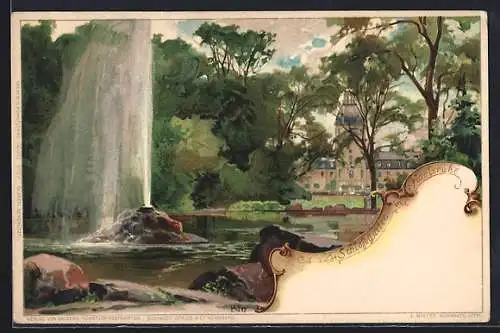 Künstler-AK Heinrich Kley: AK Karlsruhe, Schlossgarten