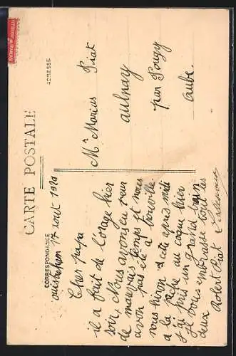 AK Normandie, alter Mann in Volkstracht greift in seinen Beutel