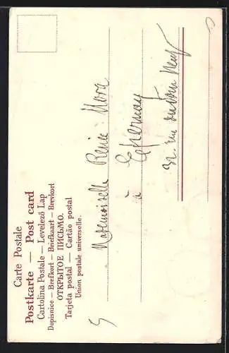 AK Champignon mit Vergissmeinnicht, Geburtstagsgruss