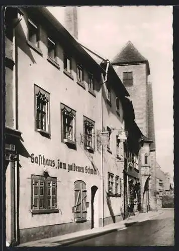 AK Erfurt, Michaelisstrasse mit Gasthaus zum goldenen Schwan