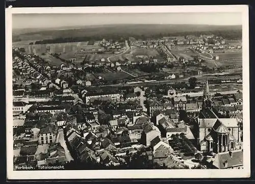 AK Forbach, Totalansicht vom Flugzeug aus