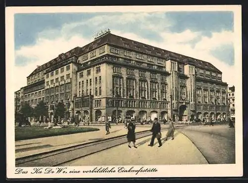 AK Berlin-Schöneberg, Ka De We Kaufhaus, Tauentzienstrasse am U-Bahnhof Wittenbergplatz