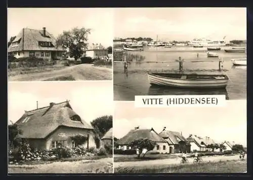 AK Vitte / Hiddensee, Rat der Gemeinde, Blaue Scheune, Hafen, Norderende