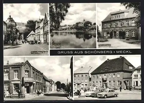 AK Schönberg / Meckl., August-Bebel-Strasse, Heimatmuseum, Auto Wartburg 311