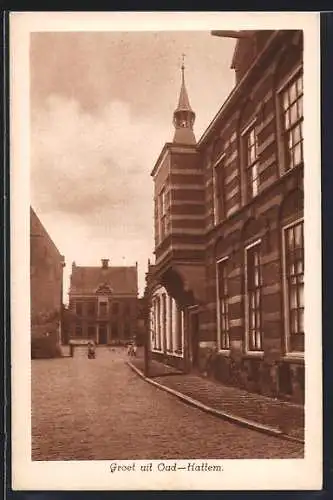 AK Out-Hattem, Teilansicht mit Strassenpartie