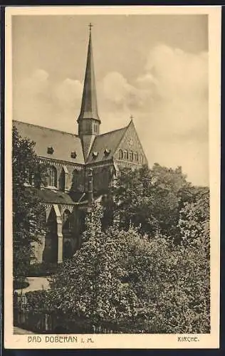 AK Bad Doberan, Blick zur Kirche
