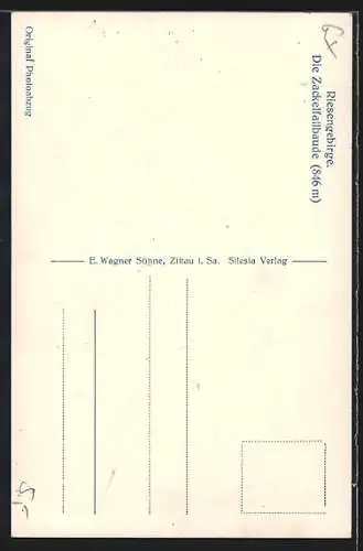 AK Zackelfallbaude, Ansicht Strasse zur Berghütte