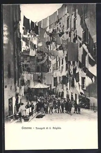 AK Genova, Truogoli di S. Brigida, Kinder in einer Strasse
