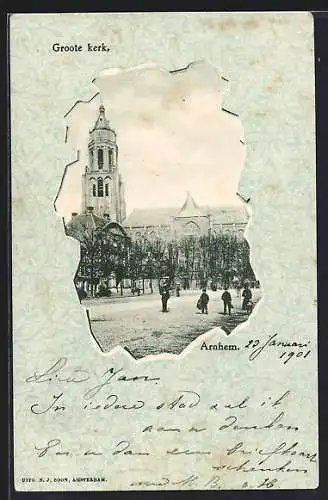 AK Arnhem, Groote kerk, Kirche in Passepartout