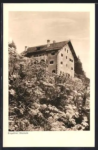 AK St. Moritz, Blick zum Engadiner Museum