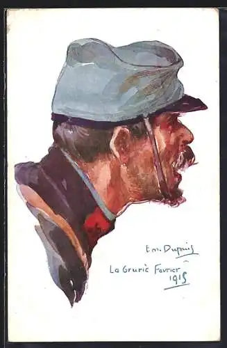 Künstler-AK Em. Dupuis: La Gruric, Soldat im Portrait
