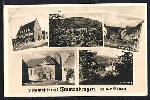 AK Immendingen, Altes Schloss, Postamt, Partie beim Rathaus