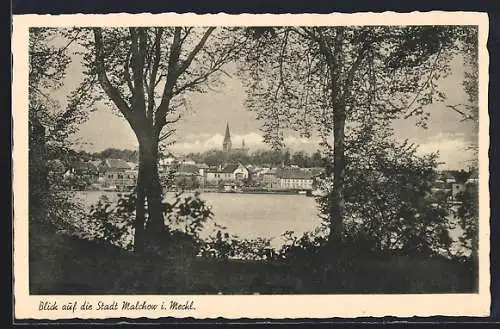 AK Malchow / Mecklenburg, Ortsansicht mit Kirche