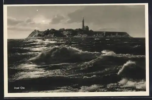 AK Insel Oie, Blick vom Meer aus