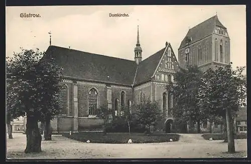 AK Güstrow, Blick auf Domkirche
