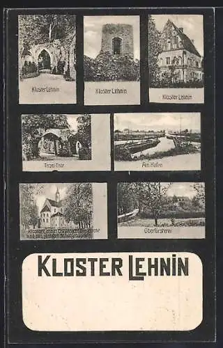 AK Kloster Lehnin, verschiedene Ansichten des Klosters, Tetzel-Thor, Oberförsterei
