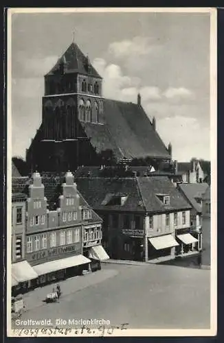 AK Greifswald, Am Markt, Marienkirche