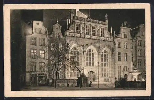 AK Danzig / Gdansk, Artushof bei Nacht