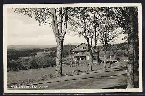 AK Rusel, Strassenblick zum Waldhaus Rusel