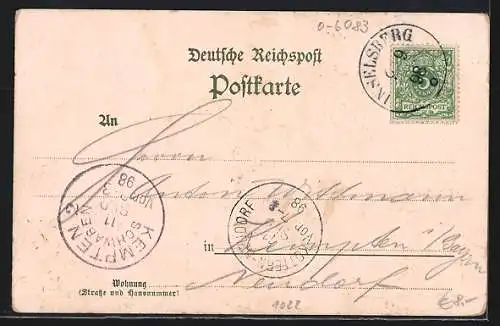 Lithographie Inselsberg, Preussischer Gasthof, Gothaisches Hotel