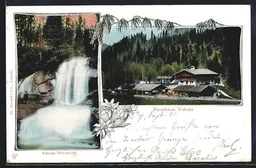 AK Schliersee, Forsthaus Valepp und Valepp-Wasserfall