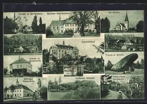 AK Räckelwitz i. Sa., Kloster St. Marienstern, Bad Heil, Malteser Krankenhaus, Ev. Kirche