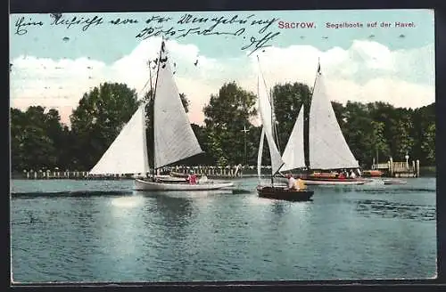 AK Sacrow, Segelboote auf der Havel