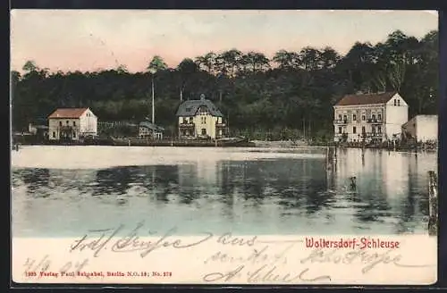 AK Woltersdorf / Mark, Ortspartie bei der Schleuse