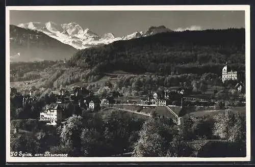 AK Spiez, Teilansicht der Ortschaft
