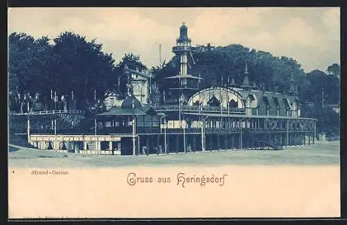 AK Heringsdorf / Ostseebad, Strand-Casino vom Strand aus