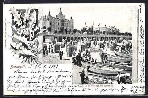AK Zinnowitz, Ruderboote am Strand