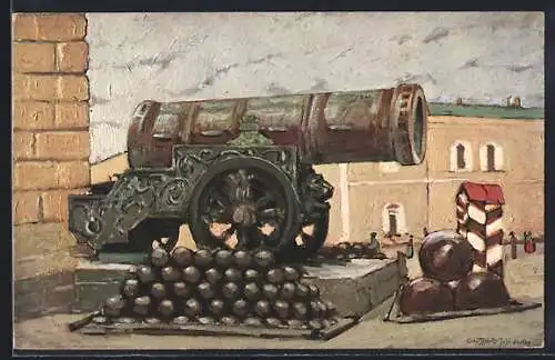 Künstler-AK Moscou, Le tzar des canons