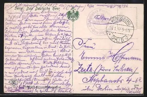 AK Das Deutsche Heer, Feldbäckerei an der Front, Soldat in Uniform