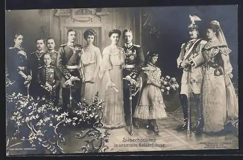 AK Silberhochzeit im Kaiserhause, Männer in Gala-Uniform