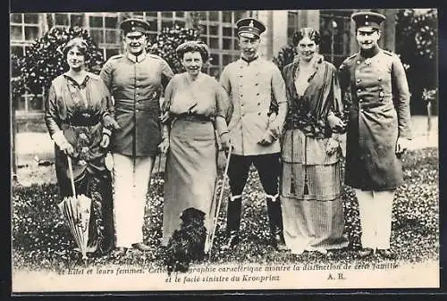 AK Kronprinz Wilhelm mit Brüdern und Gattinnen