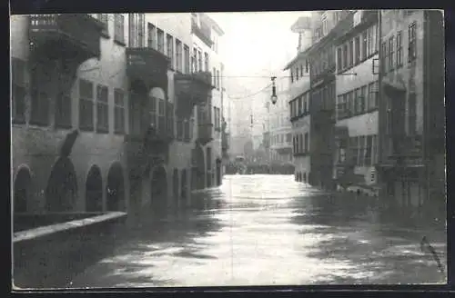 AK Nürnberg, Hochwasser-Katastrophe 1909, überflutete Karlsstrasse