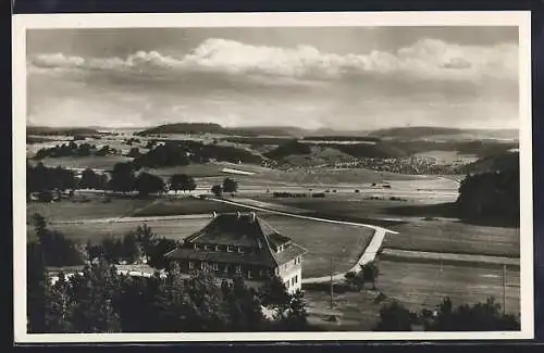 AK Onstmettingen, Blick vom Raichberg-Turm auf das Nägelehaus