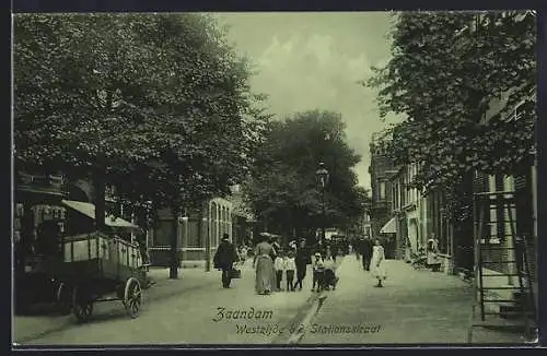 AK Zaandam, Westzijde b. d. Stationsstraat
