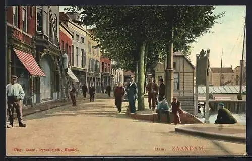 AK Zaandam, Strassenpartie am Dam
