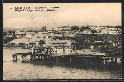 AK Matadi, Teilansicht der Stadt Belgisch Congo