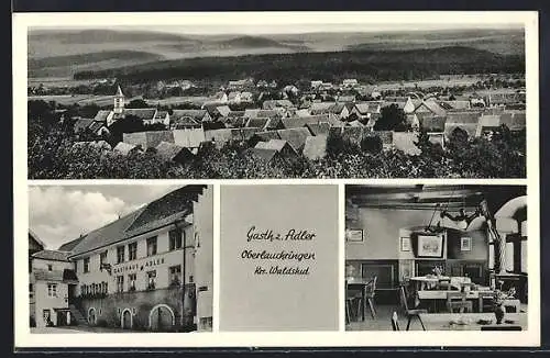 AK Oberlauchringen b. Waldshut, Gasthaus zum Adler, Ortsansicht