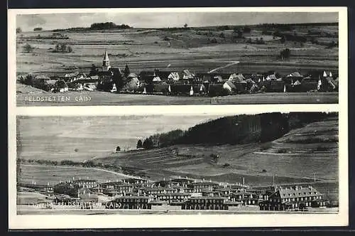 AK Feldstetten / Alb., Totalansicht & Truppenübungslager