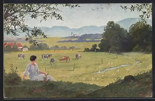Künstler-AK Alfred Mailick: Abendfriede
